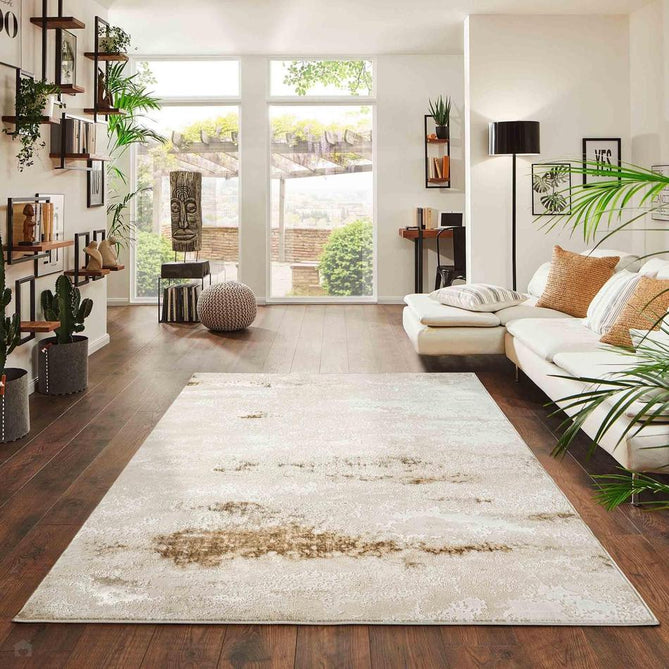 Emperor 310 Onyx EMP10 Modern Abstract Distressed Metallic Shimmer Soft Textured Hi-Lo Polyblend Short Pile Beige/Cream/Taupe/Brown/Ivory Rug-Desire Rugs-Rug Love - The Most Loved Rug Store
