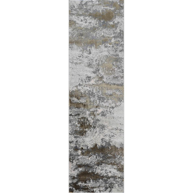 Emperor 310 Onyx EMP10 Modern Abstract Distressed Metallic Shimmer Soft Textured Hi-Lo Polyblend Short Pile Gold Runner-Desire Rugs-Rug Love - The Most Loved Rug Store