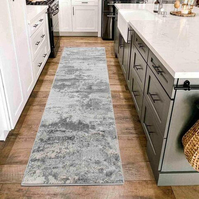 Emperor 310 Onyx EMP10 Modern Abstract Distressed Metallic Shimmer Soft Textured Hi-Lo Polyblend Short Pile Silver Rug-Desire Rugs-Rug Love - The Most Loved Rug Store