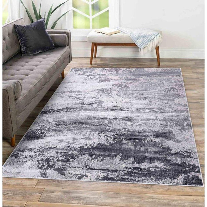 Emperor 310 Onyx EMP10 Modern Abstract Distressed Metallic Shimmer Soft Textured Hi-Lo Polyblend Short Pile Silver Rug-Desire Rugs-Rug Love - The Most Loved Rug Store