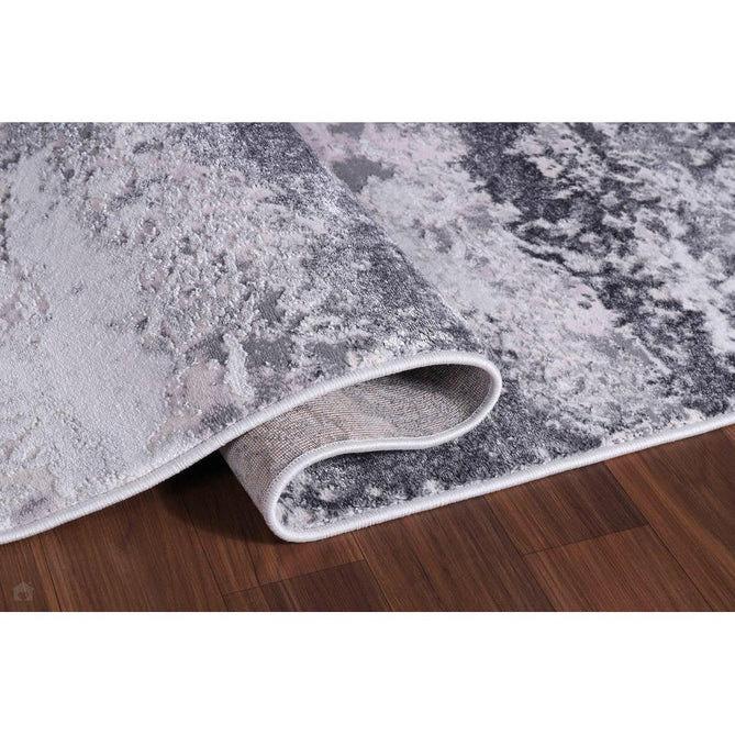 Emperor 310 Onyx EMP10 Modern Abstract Distressed Metallic Shimmer Soft Textured Hi-Lo Polyblend Short Pile Silver Rug-Desire Rugs-Rug Love - The Most Loved Rug Store