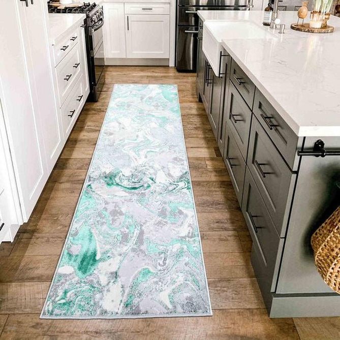 Emperor 315 Solarius EMP15 Modern Abstract Distressed Metallic Shimmer Soft Textured Hi-Lo Polyblend Short Pile Aqua Rug-Desire Rugs-Rug Love - The Most Loved Rug Store