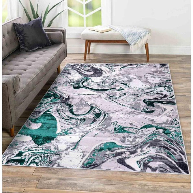 Emperor 315 Solarius EMP15 Modern Abstract Distressed Metallic Shimmer Soft Textured Hi-Lo Polyblend Short Pile Aqua Rug-Desire Rugs-Rug Love - The Most Loved Rug Store