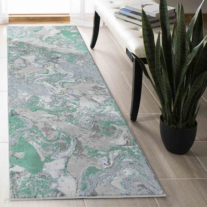 Emperor 315 Solarius EMP15 Modern Abstract Distressed Metallic Shimmer Soft Textured Hi-Lo Polyblend Short Pile Aqua Rug-Desire Rugs-Rug Love - The Most Loved Rug Store