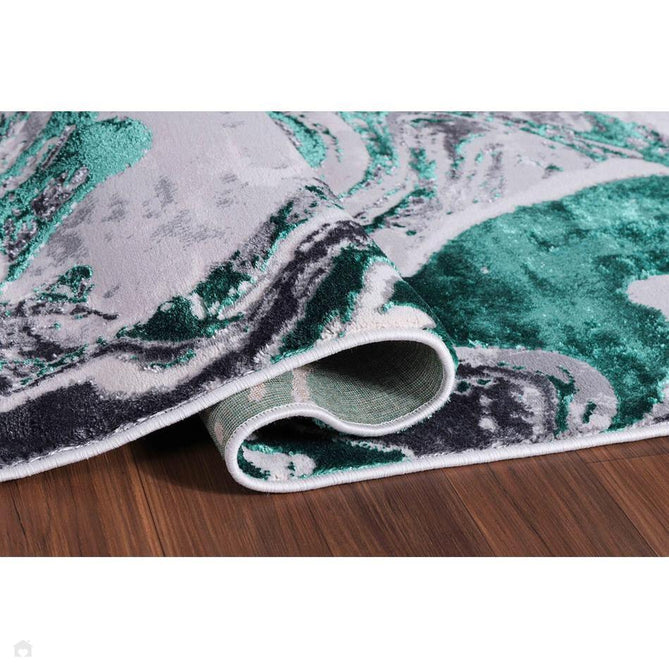 Emperor 315 Solarius EMP15 Modern Abstract Distressed Metallic Shimmer Soft Textured Hi-Lo Polyblend Short Pile Aqua Rug-Desire Rugs-Rug Love - The Most Loved Rug Store