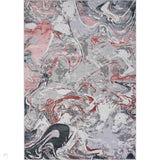 Emperor 315 Solarius EMP15 Modern Abstract Distressed Metallic Shimmer Soft Textured Hi-Lo Polyblend Short Pile Pink Rug