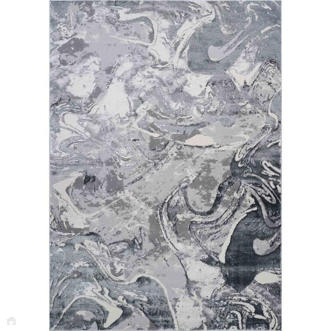 Emperor 315 Solarius EMP15 Modern Abstract Distressed Metallic Shimmer Soft Textured Hi-Lo Polyblend Short Pile Silver Rug-Desire Rugs-Rug Love - The Most Loved Rug Store