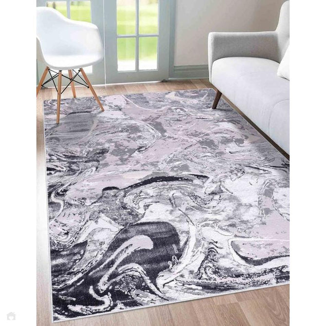 Emperor 315 Solarius EMP15 Modern Abstract Distressed Metallic Shimmer Soft Textured Hi-Lo Polyblend Short Pile Silver Rug-Desire Rugs-Rug Love - The Most Loved Rug Store