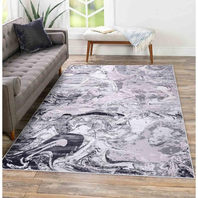 Emperor 315 Solarius EMP15 Modern Abstract Distressed Metallic Shimmer Soft Textured Hi-Lo Polyblend Short Pile Silver Rug-Desire Rugs-Rug Love - The Most Loved Rug Store