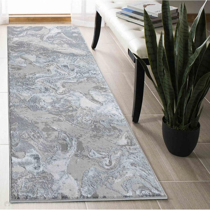 Emperor 315 Solarius EMP15 Modern Abstract Distressed Metallic Shimmer Soft Textured Hi-Lo Polyblend Short Pile Silver Rug-Desire Rugs-Rug Love - The Most Loved Rug Store