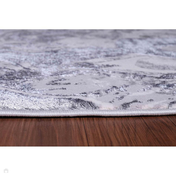 Emperor 315 Solarius EMP15 Modern Abstract Distressed Metallic Shimmer Soft Textured Hi-Lo Polyblend Short Pile Silver Rug-Desire Rugs-Rug Love - The Most Loved Rug Store