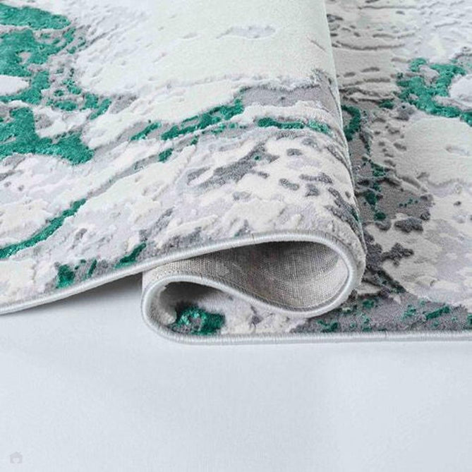 Emperor 320 Styra EMP20 Modern Abstract Distressed Metallic Shimmer Soft Textured Hi-Lo Polyblend Short Pile Aqua Rug-Desire Rugs-Rug Love - The Most Loved Rug Store