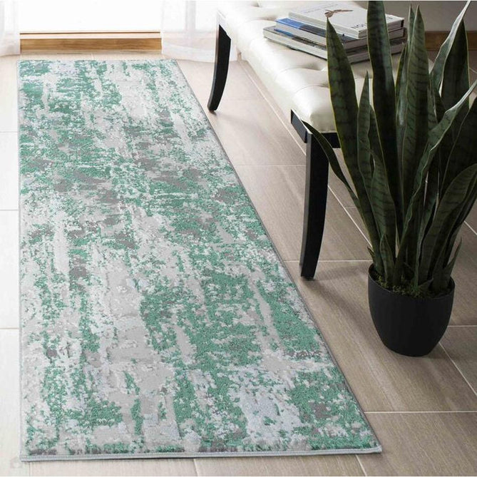 Emperor 320 Styra EMP20 Modern Abstract Distressed Metallic Shimmer Soft Textured Hi-Lo Polyblend Short Pile Aqua Rug-Desire Rugs-Rug Love - The Most Loved Rug Store