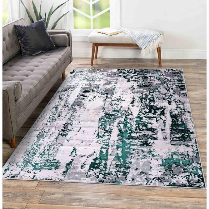 Emperor 320 Styra EMP20 Modern Abstract Distressed Metallic Shimmer Soft Textured Hi-Lo Polyblend Short Pile Aqua Rug-Desire Rugs-Rug Love - The Most Loved Rug Store