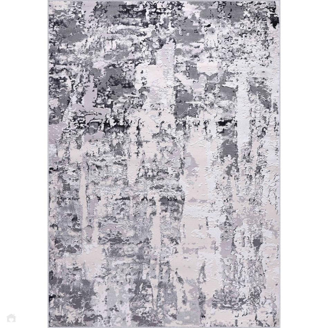 Emperor 320 Styra EMP20 Modern Abstract Distressed Metallic Shimmer Soft Textured Hi-Lo Polyblend Short Pile Silver Rug-Desire Rugs-Rug Love - The Most Loved Rug Store