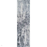 Emperor 320 Styra EMP20 Modern Abstract Distressed Metallic Shimmer Soft Textured Hi-Lo Polyblend Short Pile Silver Runner