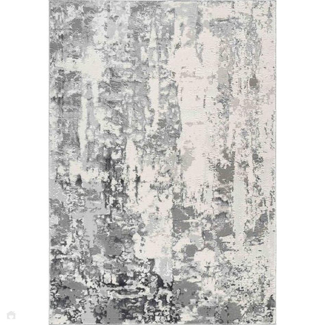 Emperor 320 Styra EMP20 Modern Abstract Distressed Metallic Shimmer Soft Textured Hi-Lo Polyblend Short Pile Silver Rug-Desire Rugs-Rug Love - The Most Loved Rug Store