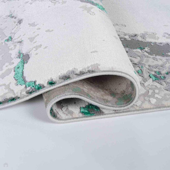 Emperor 325 Picasso EMP25 Modern Abstract Distressed Metallic Shimmer Soft Textured Hi-Lo Polyblend Short Pile Aqua Rug-Desire Rugs-Rug Love - The Most Loved Rug Store