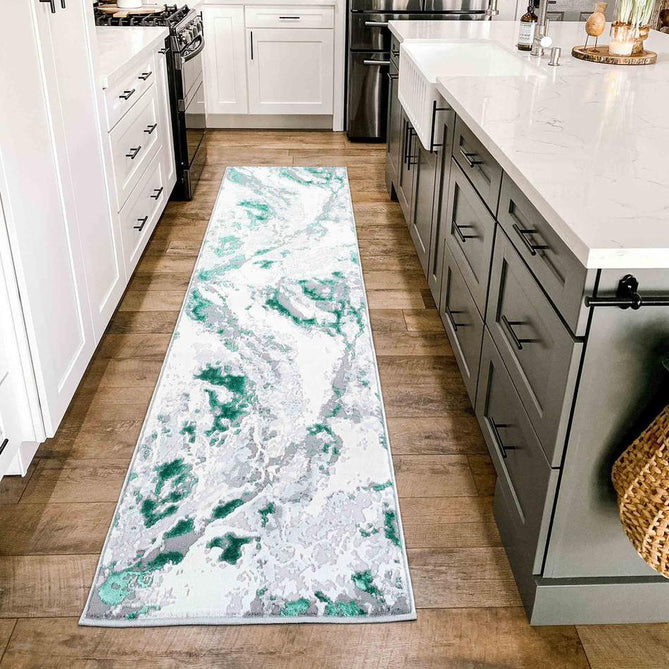 Emperor 325 Picasso EMP25 Modern Abstract Distressed Metallic Shimmer Soft Textured Hi-Lo Polyblend Short Pile Aqua Rug-Desire Rugs-Rug Love - The Most Loved Rug Store