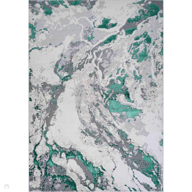 Emperor 325 Picasso EMP25 Modern Abstract Distressed Metallic Shimmer Soft Textured Hi-Lo Polyblend Short Pile Aqua Rug-Desire Rugs-Rug Love - The Most Loved Rug Store