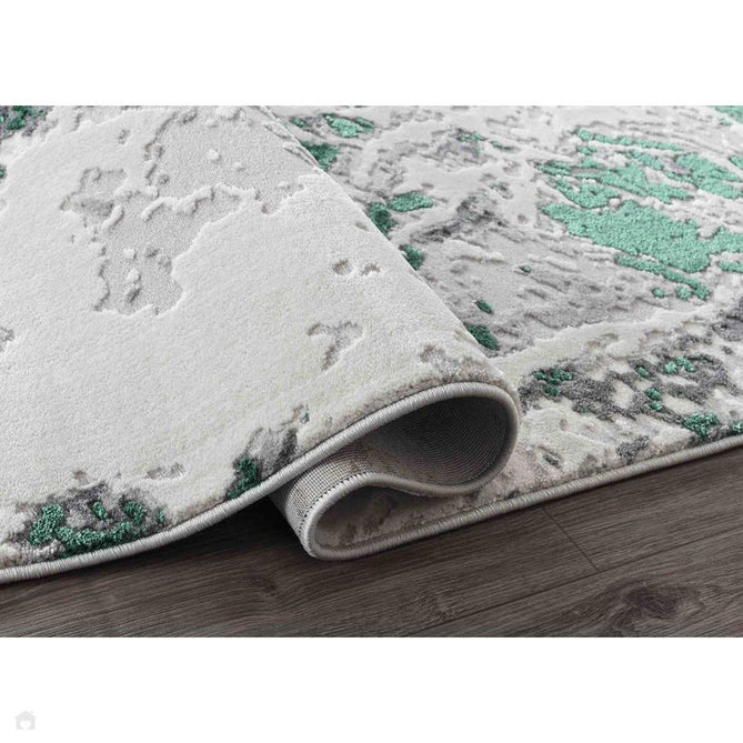 Emperor 325 Picasso EMP25 Modern Abstract Distressed Metallic Shimmer Soft Textured Hi-Lo Polyblend Short Pile Aqua Rug-Desire Rugs-Rug Love - The Most Loved Rug Store