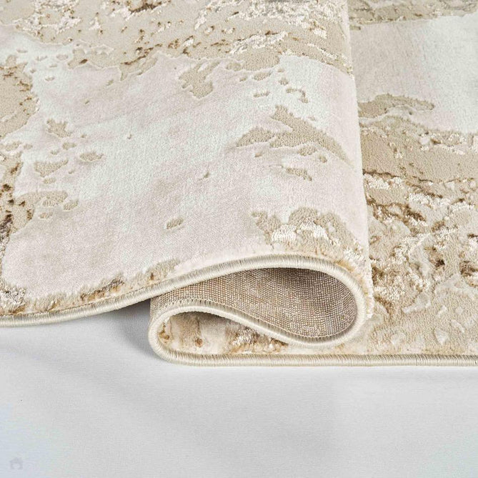 Emperor 325 Picasso EMP25 Modern Abstract Distressed Metallic Shimmer Soft Textured Hi-Lo Polyblend Short Pile Beige Rug-Desire Rugs-Rug Love - The Most Loved Rug Store