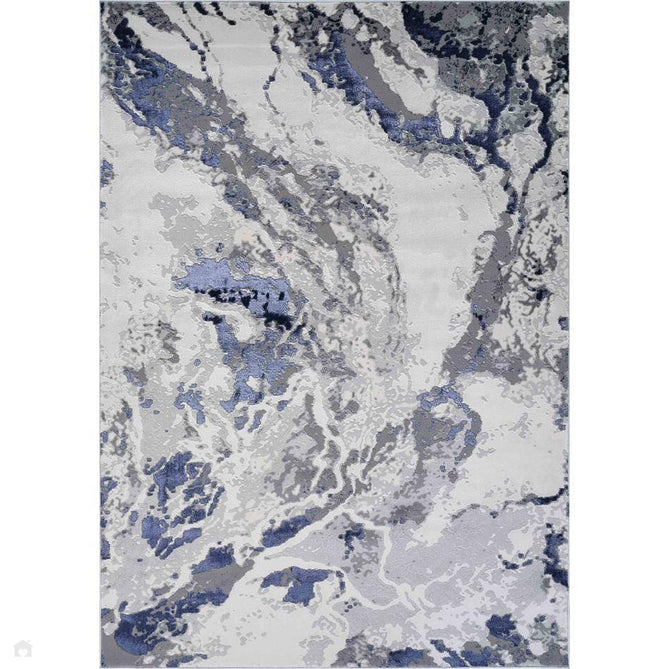 Emperor 325 Picasso EMP25 Modern Abstract Distressed Metallic Shimmer Soft Textured Hi-Lo Polyblend Short Pile Navy Rug-Desire Rugs-Rug Love - The Most Loved Rug Store