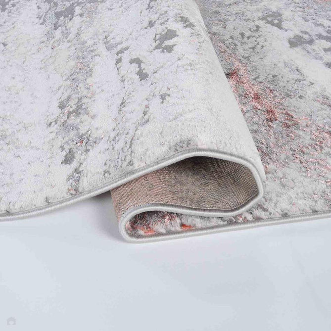 Emperor 325 Picasso EMP25 Modern Abstract Distressed Metallic Shimmer Soft Textured Hi-Lo Polyblend Short Pile Pink Runner