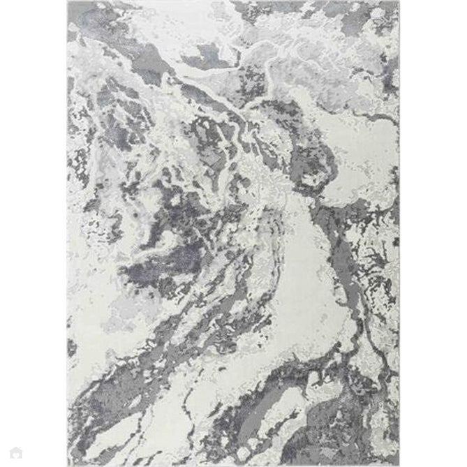 Emperor 325 Picasso EMP25 Modern Abstract Distressed Metallic Shimmer Soft Textured Hi-Lo Polyblend Short Pile Silver Rug-Desire Rugs-Rug Love - The Most Loved Rug Store