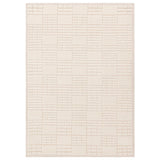 Empire Modern Geometric Grid Hand-Woven Textured Hi-Low Wool Cream/Neutral Rug