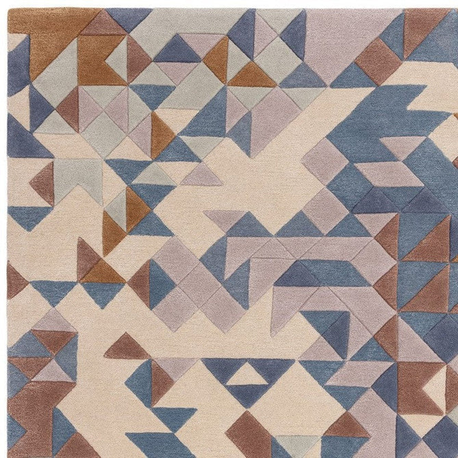 Enigma Modern Geometric 3D Hand-Carved High-Density Heavy-Weight Hi-Low Textured Soft Wool&Viscose Blue/Beige/Brown/Grey/Cream/Multicolour Rug-Asiatic Carpets-Rug Love - The Most Loved Rug Store