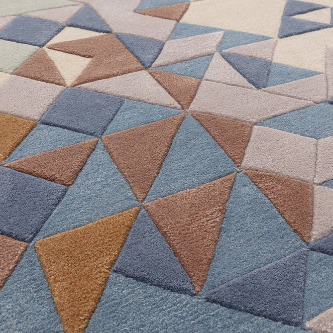 Enigma Modern Geometric 3D Shimmer Hand-Carved High-Density Heavy-Weight Hi-Low Textured Soft Wool&Viscose Blue/Beige/Brown/Grey/Cream/Multicolour Rug-Asiatic Carpets-Rug Love - The Most Loved Rug Store
