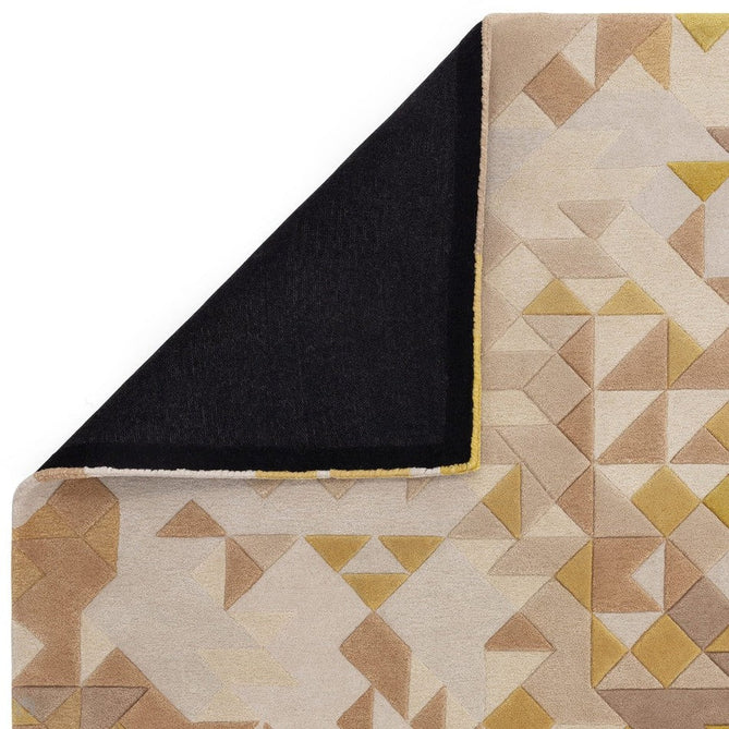 Enigma Modern Geometric 3D Shimmer Hand-Carved High-Density Heavy-Weight Hi-Low Textured Soft Wool&Viscose Gold/Beige/BrownMulticolour Rug-Asiatic Carpets-Rug Love - The Most Loved Rug Store
