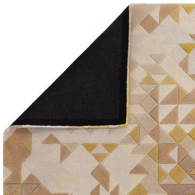 Enigma Modern Geometric 3D Shimmer Hand-Carved High-Density Heavy-Weight Hi-Low Textured Soft Wool&Viscose Gold/Beige/BrownMulticolour Rug-Asiatic Carpets-Rug Love - The Most Loved Rug Store