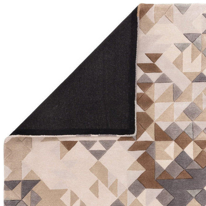 Enigma Modern Geometric 3D Shimmer Hand-Carved High-Density Heavy-Weight Hi-Low Textured Soft Wool&Viscose Grey/Beige/Brown/CreamMulticolour Rug-Asiatic Carpets-Rug Love - The Most Loved Rug Store