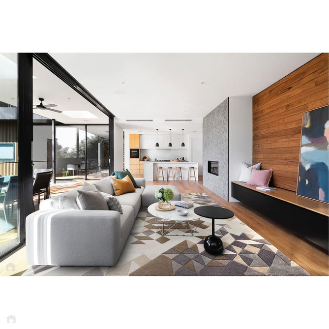 Enigma Modern Geometric 3D Shimmer Hand-Carved High-Density Heavy-Weight Hi-Low Textured Soft Wool&Viscose Grey/Beige/Brown/CreamMulticolour Rug-Asiatic Carpets-Rug Love - The Most Loved Rug Store