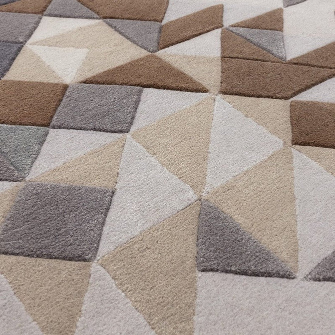 Enigma Modern Geometric 3D Shimmer Hand-Carved High-Density Heavy-Weight Hi-Low Textured Soft Wool&Viscose Grey/Beige/Brown/CreamMulticolour Rug-Asiatic Carpets-Rug Love - The Most Loved Rug Store