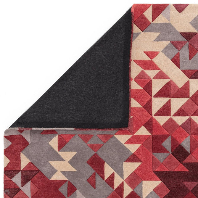 Enigma Modern Geometric 3D Shimmer Hand-Carved High-Density Heavy-Weight Hi-Low Textured Soft Wool&Viscose Red/Grey/Cream/Beige/Multicolour Rug-Asiatic Carpets-Rug Love - The Most Loved Rug Store