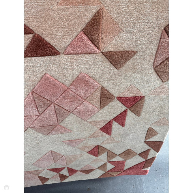 Enigma Modern Geometric 3D Shimmer Hand-Carved High-Density Heavy-Weight Hi-Low Textured Soft Wool&Viscose Rose/Multicolour Rug-Asiatic Carpets-Rug Love - The Most Loved Rug Store