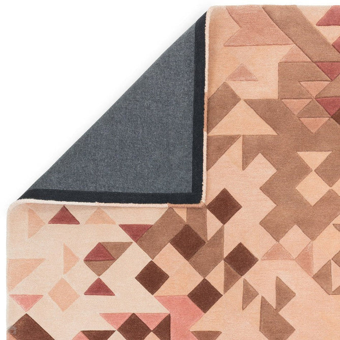 Enigma Modern Geometric 3D Shimmer Hand-Carved High-Density Heavy-Weight Hi-Low Textured Soft Wool&Viscose Rose/Multicolour Rug-Asiatic Carpets-Rug Love - The Most Loved Rug Store