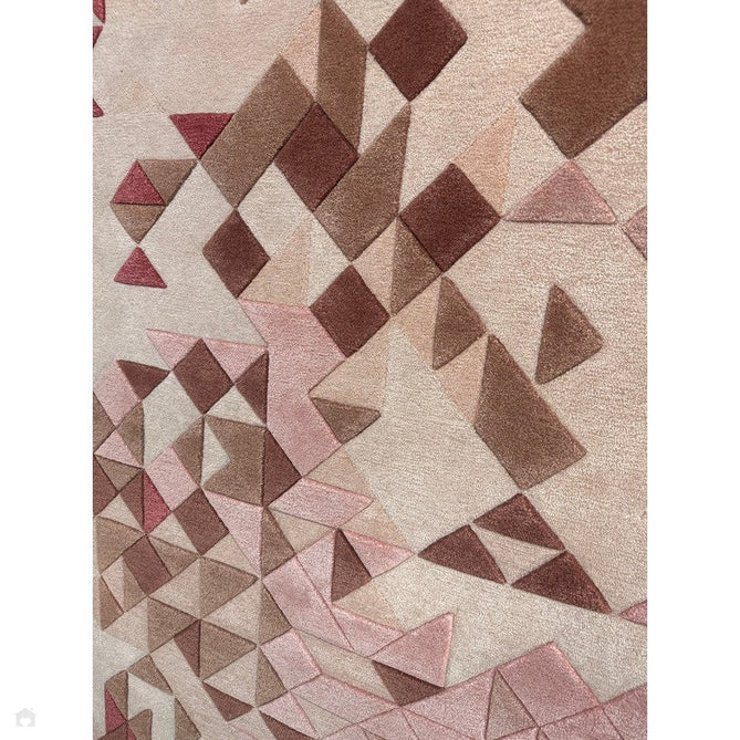 Enigma Modern Geometric 3D Shimmer Hand-Carved High-Density Heavy-Weight Hi-Low Textured Soft Wool&Viscose Rose/Multicolour Rug-Asiatic Carpets-Rug Love - The Most Loved Rug Store