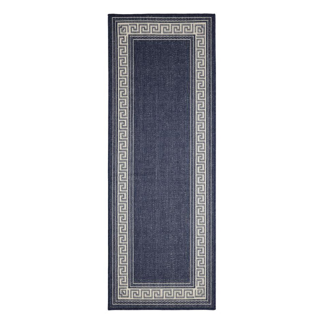 Flatweave Gel Greek Key Navy Rug-Melrose-Rug Love - The Most Loved Rug Store