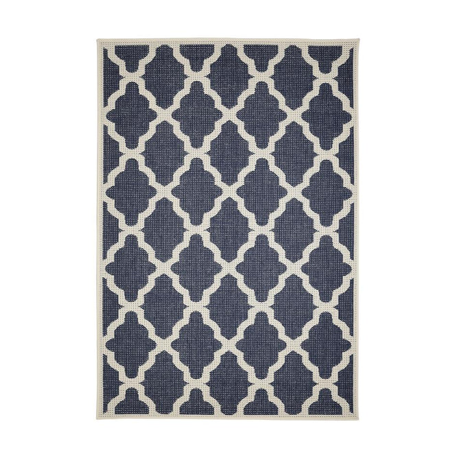 Flatweave Gel Trellis Navy Rug-Melrose-Rug Love - The Most Loved Rug Store