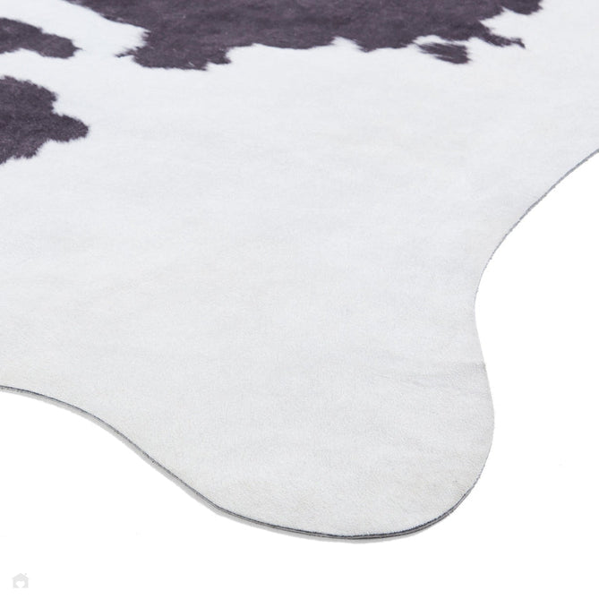 Faux Cow Print Animal Skin Lightweight Printed Polyester Flatweave Black/White Rug-Think Rugs-Rug Love - The Most Loved Rug Store
