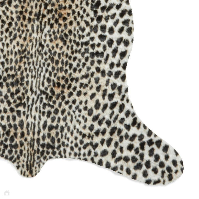 Faux Fur Cheetah Print Soft White/Black/Warm Beige/Tan Rug-Think Rugs-Rug Love - The Most Loved Rug Store