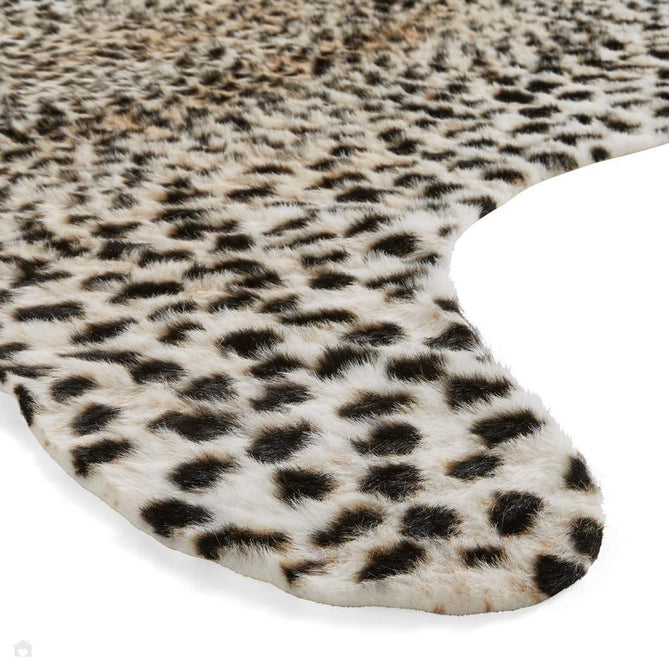 Faux Fur Cheetah Print Soft White/Black/Warm Beige/Tan Rug-Think Rugs-Rug Love - The Most Loved Rug Store