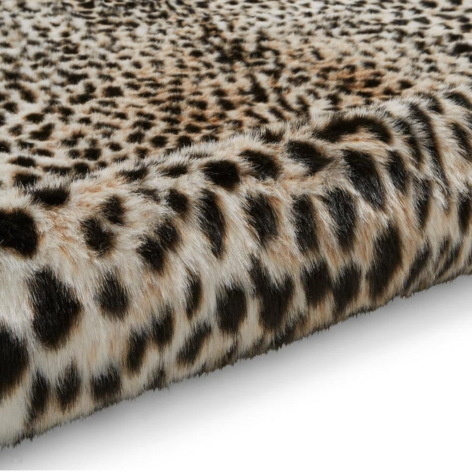 Faux Fur Cheetah Print Soft White/Black/Warm Beige/Tan Rug-Think Rugs-Rug Love - The Most Loved Rug Store