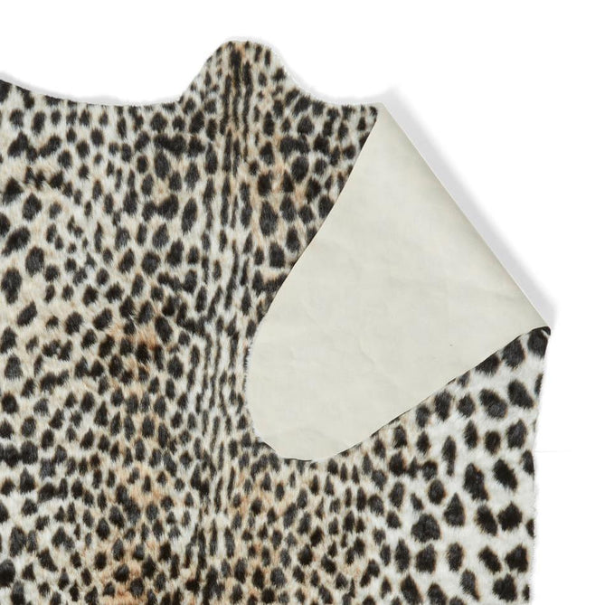 Faux Fur Cheetah Print Soft White/Black/Warm Beige/Tan Rug-Think Rugs-Rug Love - The Most Loved Rug Store