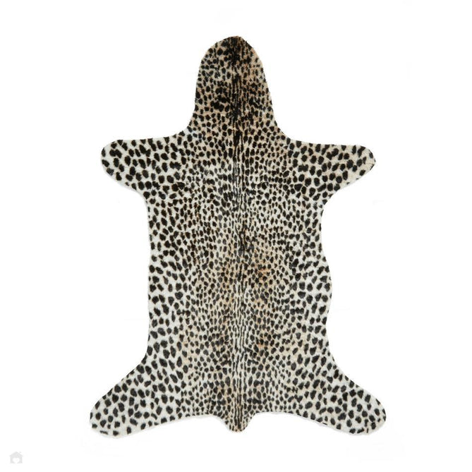 Faux Fur Cheetah Print Soft White/Black/Warm Beige/Tan Rug-Think Rugs-Rug Love - The Most Loved Rug Store