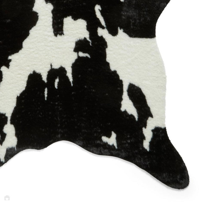 Faux Fur Cow Print Black/White Rug-Think Rugs-Rug Love - The Most Loved Rug Store
